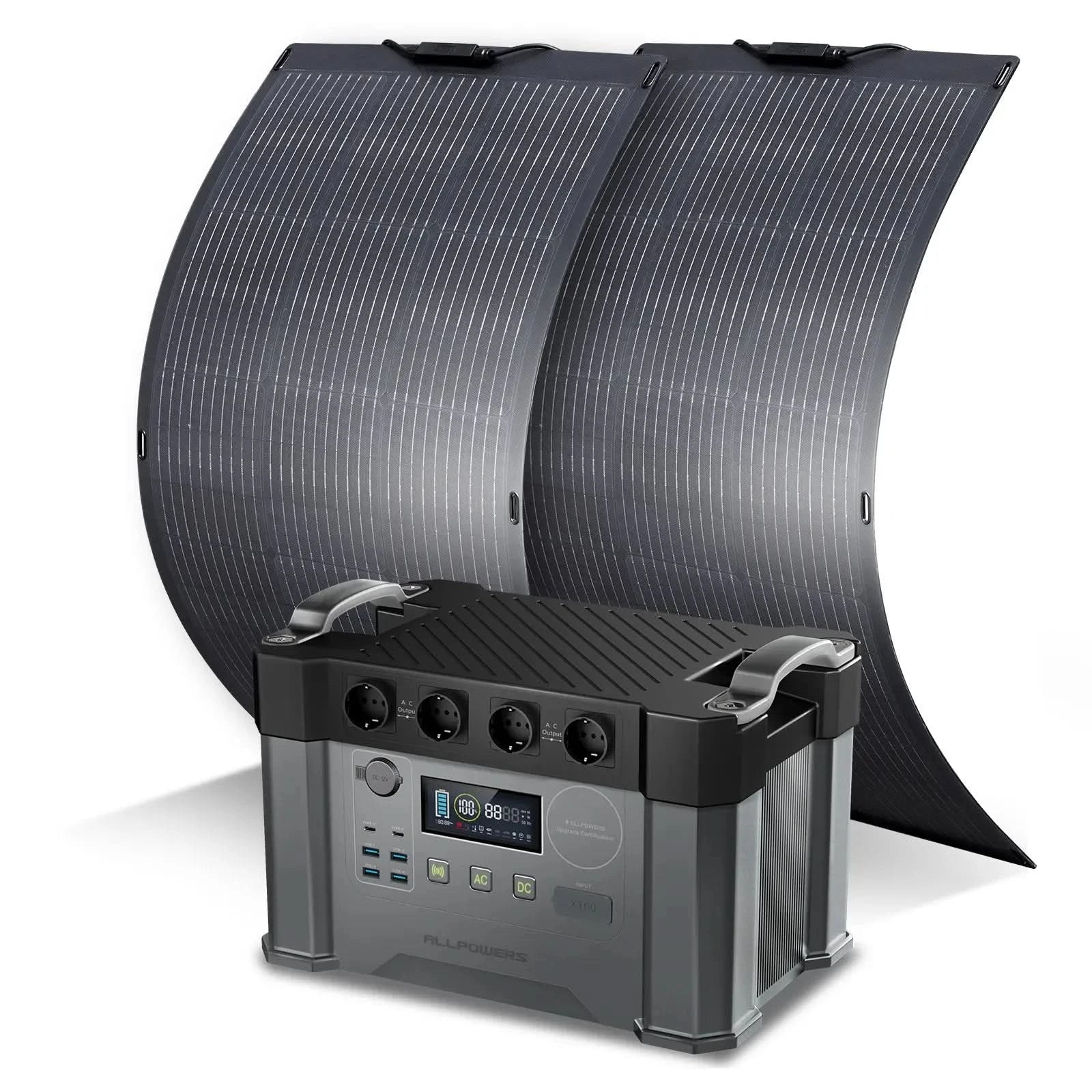 ALLPOWERS Solar Generator Kit 2000W (S2000 + SF100 100W Flexible Solar Panel)
