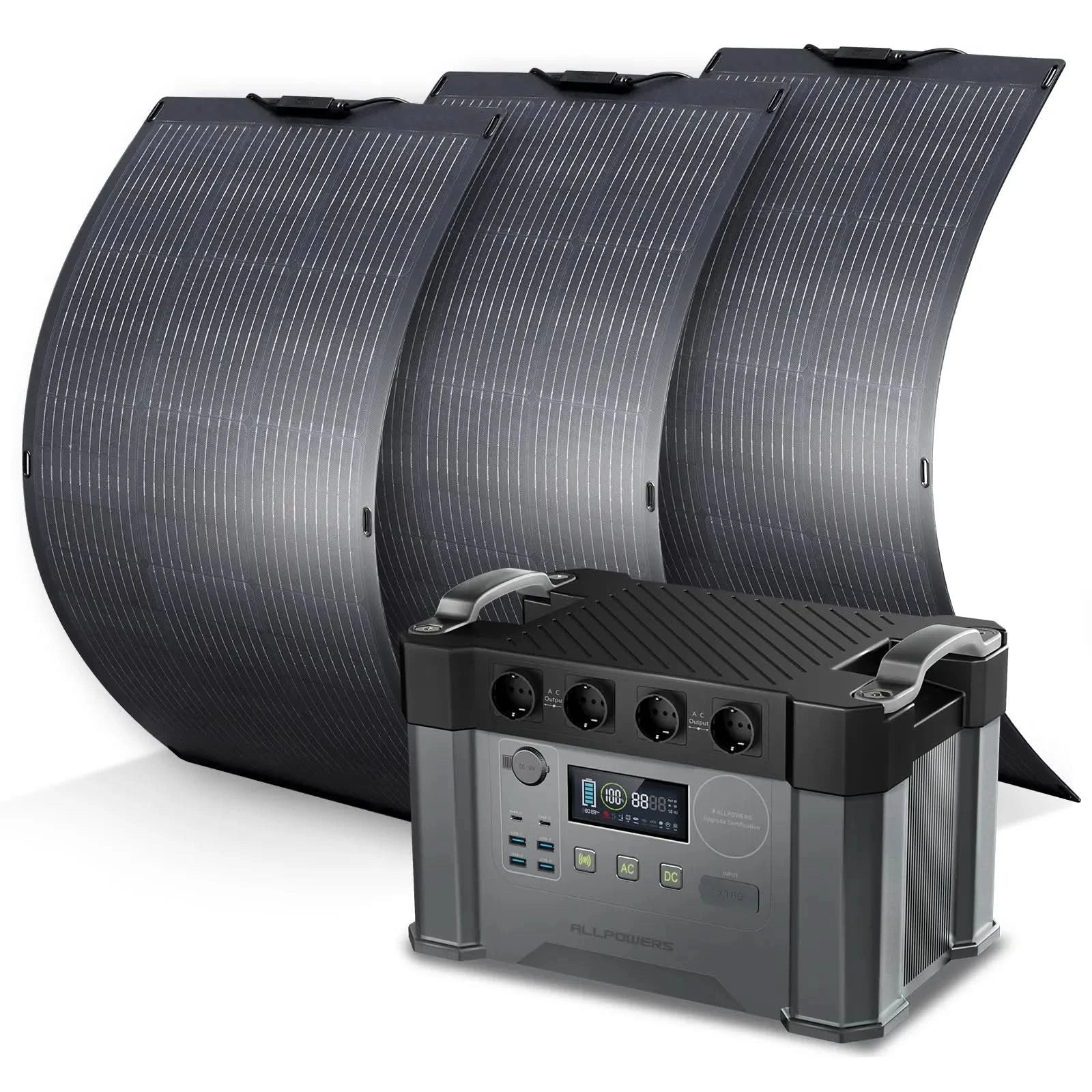 ALLPOWERS Solar Generator Kit 2000W (S2000 + SF100 100W Flexible Solar Panel)
