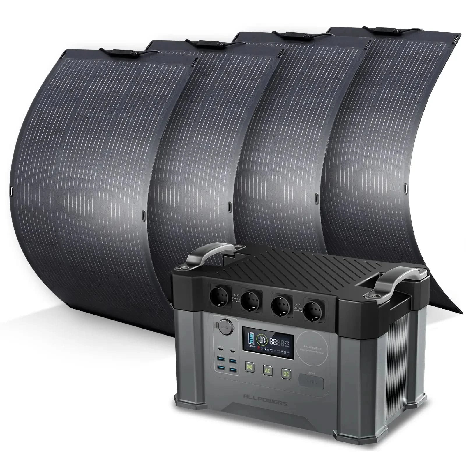 ALLPOWERS Solar Generator Kit 2000W (S2000 + SF100 100W Flexible Solar Panel)