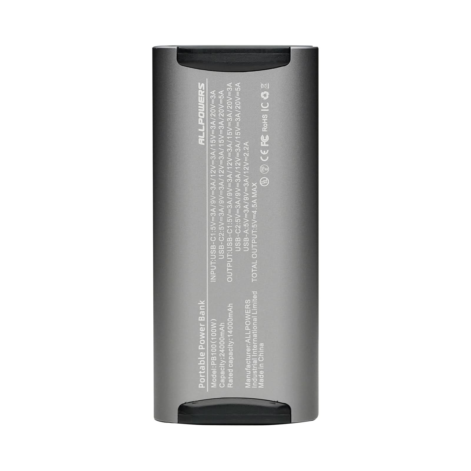 ALLPOWERS PB100 Portable Power Bank 100W 24000mAh with SP001 5V 21W Solar Panel