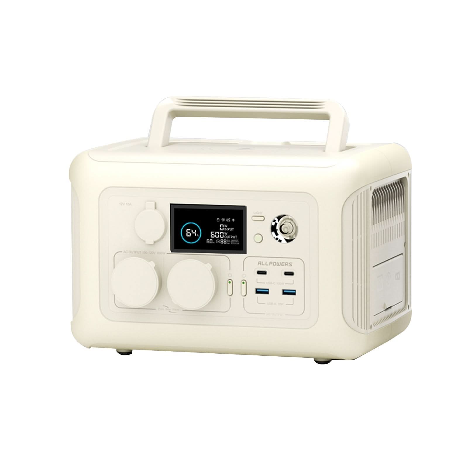 ALLPOWERS R600 Estação de energia portátil 600W 299Wh LiFeP04 Bateria