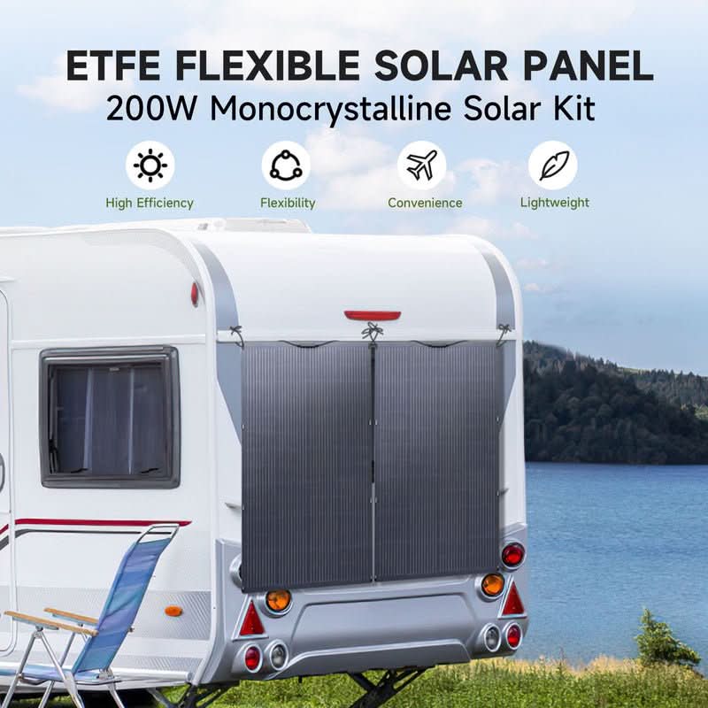 ALLPOWERS Solar Generator Kit 2500W (R2500 + SF200 200W Flexible Solar Panel)