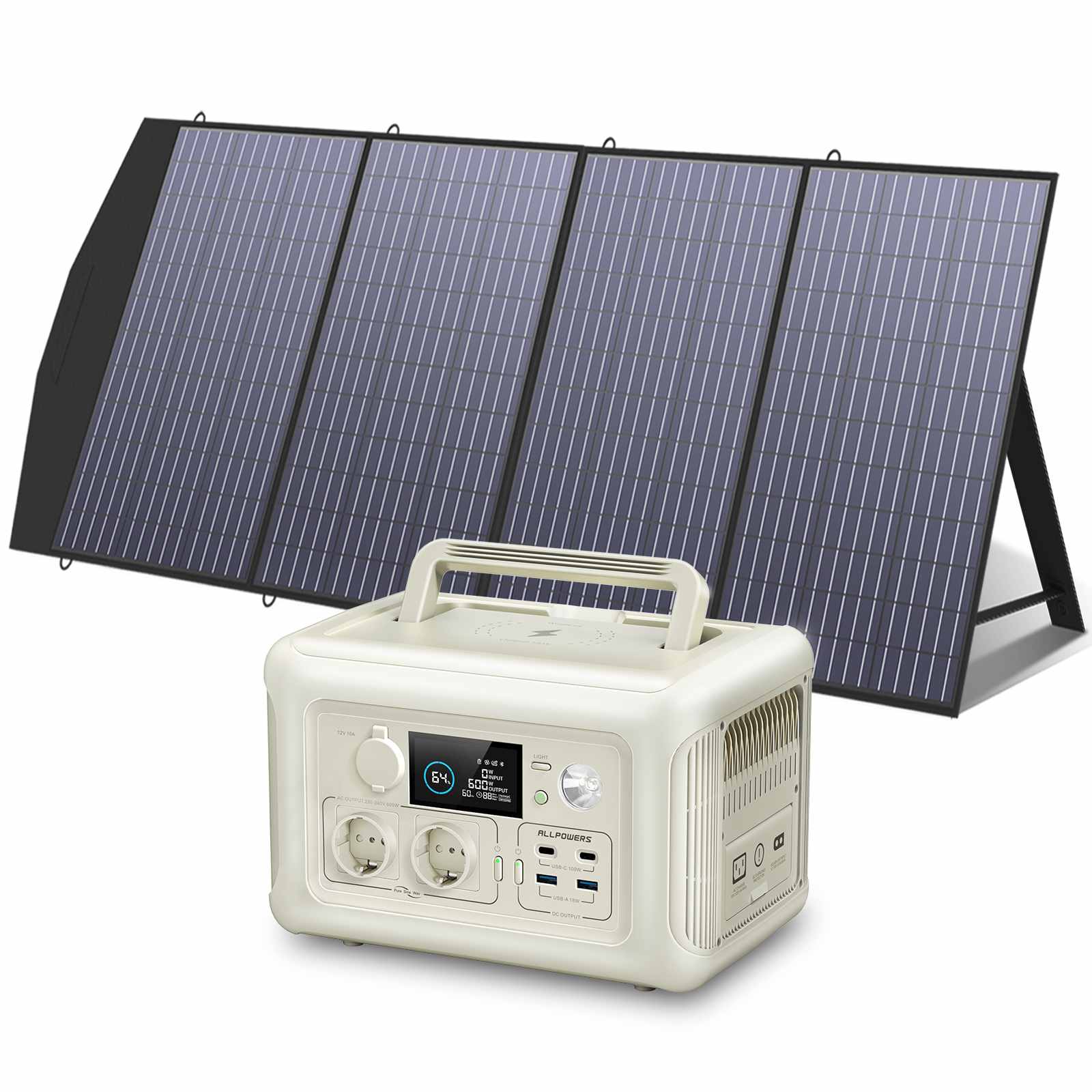 ALLPOWERS R600 Beige Portable Power Station 600W 299Wh LiFeP04 Battery